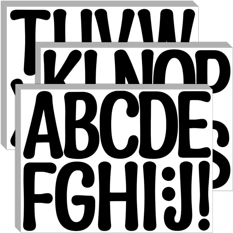 Bemeol 30 Sheets Large Letter Stickers 4 Inch Alphabet Letter Stickers Self Adhesive Sticker Letters for Bulletin Boards Classroom Home Decor(Black) - Image 1